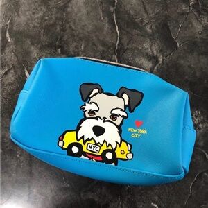 Marc Tetro schnauzer dog NYC small cosmetic bag